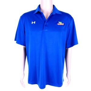 Under Armour Men Polo Fitted Heatgear Short Sleeves Blue Size XL